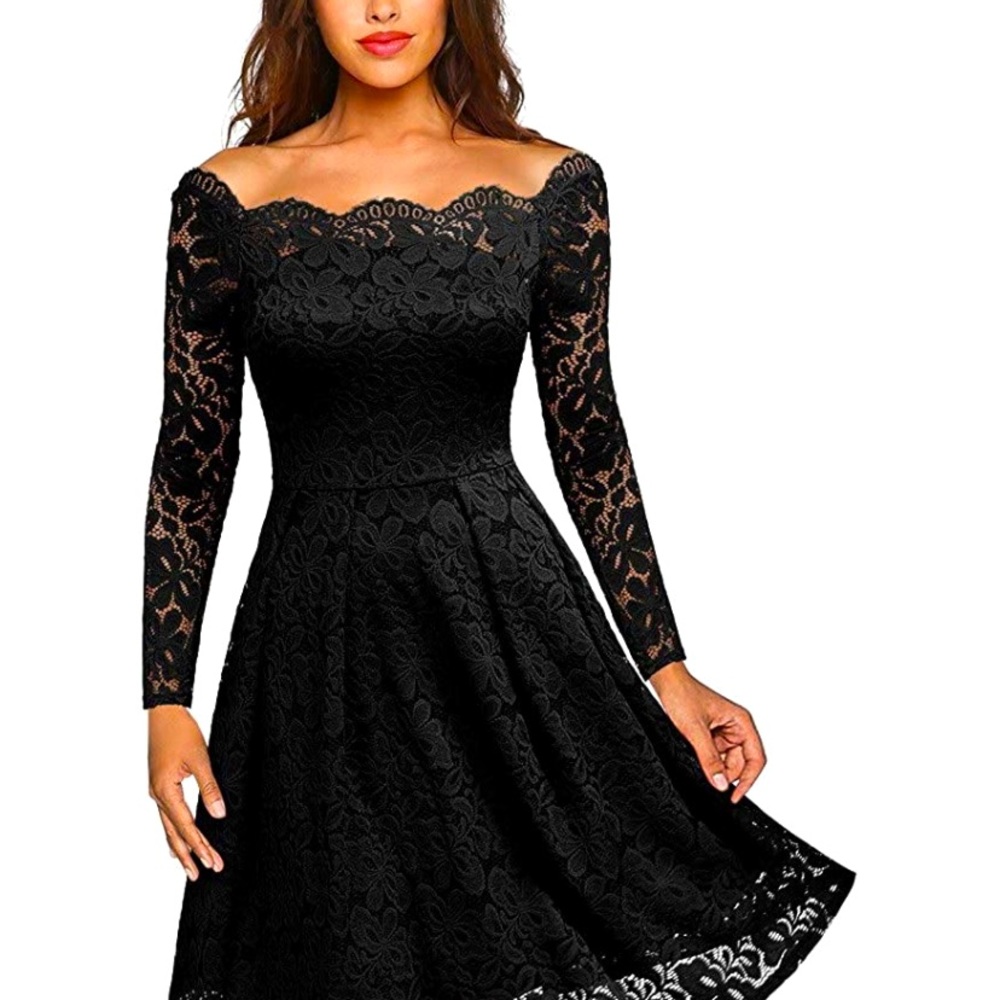 Women’s Off Shoulder Floral Lace Party Dress